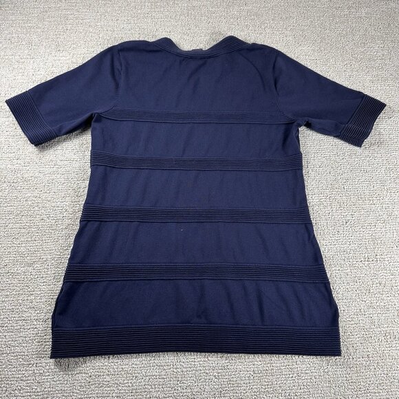 Pendleton Ribbed Short Sleeve Crew Neck Shirt Blue Women’s Size Large - Picture 5 of 6